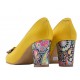 Oferta marimea 37 - Pantofi eleganti dama, galbeni, din piele naturala box, toc 6 cm - LNA41G