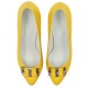 Oferta marimea 37 - Pantofi eleganti dama, galbeni, din piele naturala box, toc 6 cm - LNA41G
