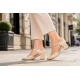 Marimea 38 Pantofi dama eleganti decupati din piele naturală, Bej Box cu Bej Lac LNA50BLP