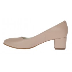Pantofi eleganti dama din piele naturala Nude Box, toc 5 cm - Marimea 39