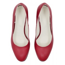 Marimea 38 Pantofi eleganti dama, rosii, din piele naturala box, toc 5 cm - LNA73ROSU