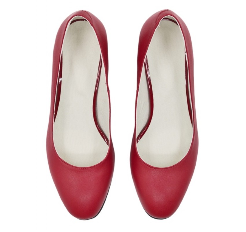 Oferta Pantofi eleganti dama, rosii, din piele naturala box, toc 5 cm - LNA73ROSU