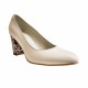 Oferta marimea 37 - Pantofi eleganti dama, bej, mozaic, din piele naturala box, toc 6 cm - LNA87BEJ2