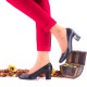 Oferta 35 Pantofi dama din piele naturala, negri toc 6cm - LNAA3NP