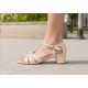 Marimea 36 Sandale dama crem din piele naturala toc 5cm - LNAA55CREM