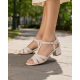 Marimea 36 Sandale dama crem din piele naturala toc 5cm - LNAA55CREM