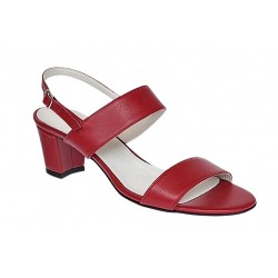 Oferta marimea 37 Sandale dama din piele naturala cu toc de 5cm Rosu LNA59ROSU