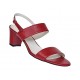 Oferta marimea 37 Sandale dama din piele naturala cu toc de 5cm Rosu LNA59ROSU