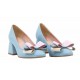 Marimea 38 Pantofi dama office din piele naturala bleu - LNAB1BLEU