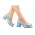 Marimea 38 Pantofi dama office din piele naturala bleu - LNAB1BLEU