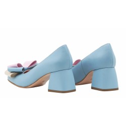 Marimea 38 Pantofi dama office din piele naturala bleu - LNAB1BLEU