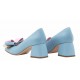 Marimea 38 Pantofi dama office din piele naturala bleu - LNAB1BLEU