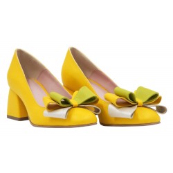 Marimea 39, 42 Pantofi dama eleganti din piele naturala LNAB1 Galben