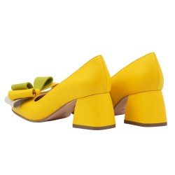 OFERTA marimea 36 - Pantofi dama office din piele naturala galben -LNAB1GALBEN
