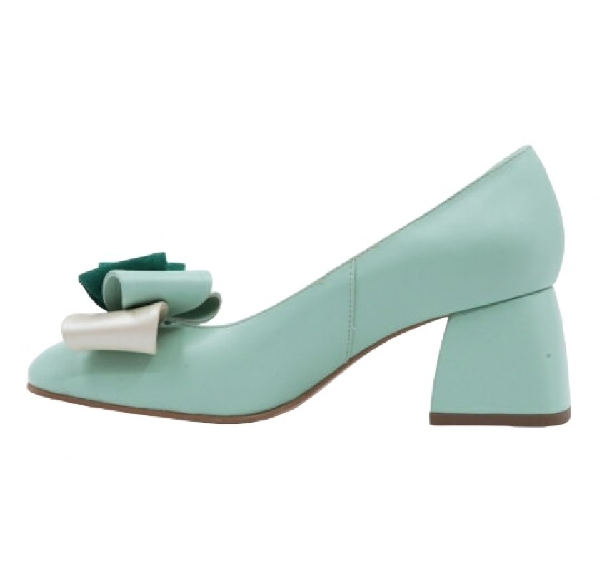 Marime 38 Pantofi dama office eleganti din piele naturala verde menta - LNAB1MENTA