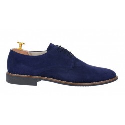OFERTA  marimea 41 - Pantofi barbati casual, eleganti din piele naturala intoarsa bleumarin LNIC184BLMVEL