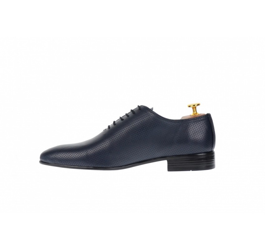 Oferta marimea 39, 41 - Pantofi barbati eleganti din piele naturala de culoare bleumarin inchis - LNIC5BLPR