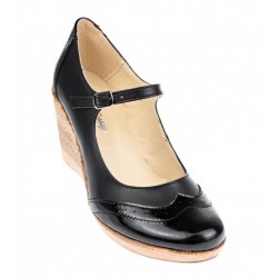 Oferta 36, 37 Pantofi dama casual din piele naturala  neagra -LP104B