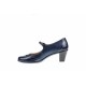Oferta marimea 35 - Pantofi dama, eleganti, din piele naturala in combinatie cu piele lac, culoare bleumarin - LP104BLBL