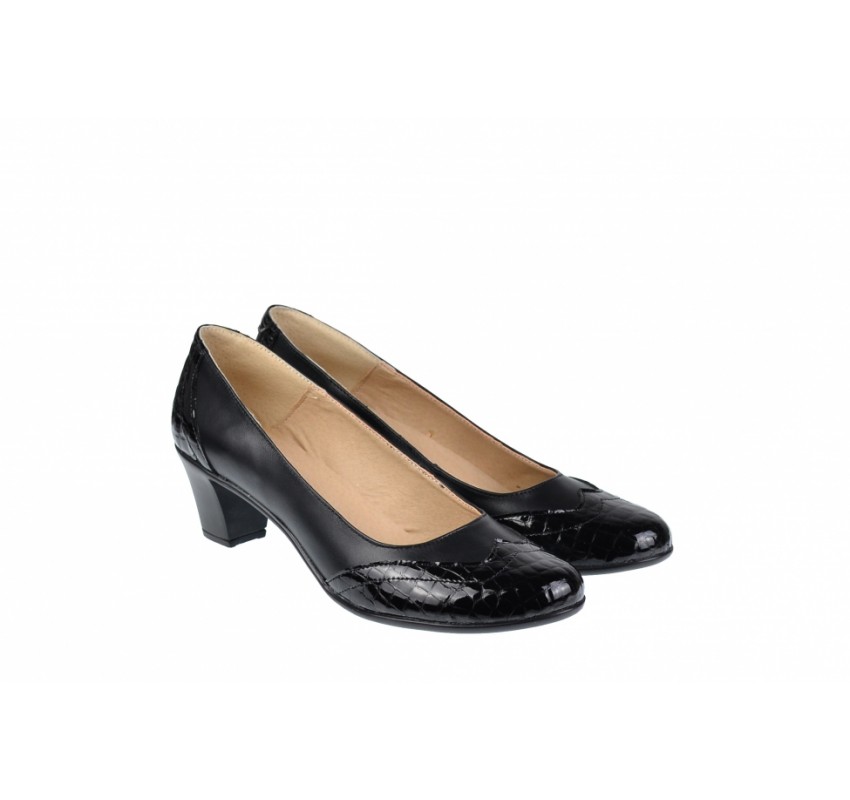 Oferta marimea 39 - Pantofi dama, comozi si eleganti, din piele naturala, LP104CROCON