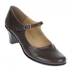 OFERTA marimea 39 - Pantofi dama eleganti din piele naturala cu toc mic de 5cm,  foarte comozi  - LP104MARO