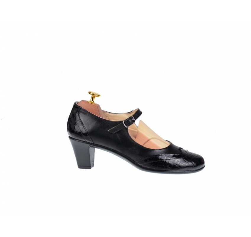Oferta marimea  38 - Pantofi dama, eleganti, din piele naturala cu toc 5cm - LP104NLCROCO