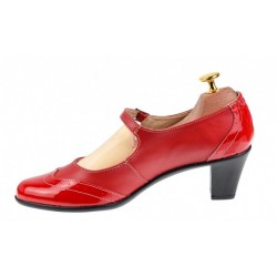 Oferta  marimea 36- Pantofi dama rosii, eleganti, din piele naturala, cu toc de 5 cm,LP104RR