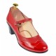 Oferta  marimea 36- Pantofi dama rosii, eleganti, din piele naturala, cu toc de 5 cm,LP104RR