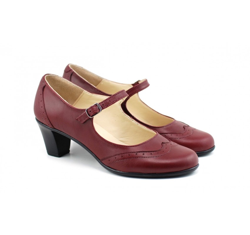 Oferta marimea 40 -Pantofi dama visinii, eleganti, din piele naturala - LP104VIS