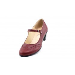 Oferta marimea 40 Pantofi dama visinii, eleganti, din piele naturala TOC 5cm - LP104VIS