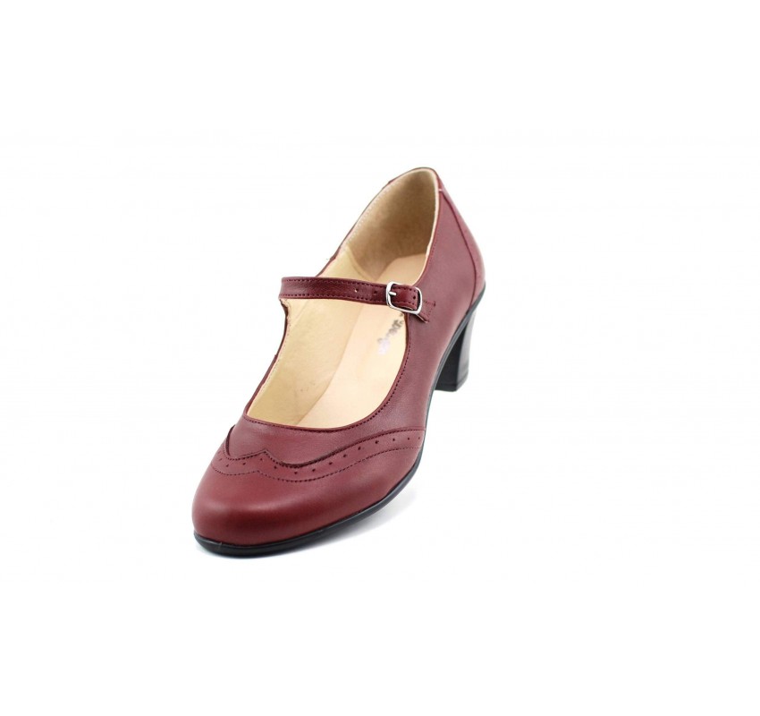 Oferta marimea 40 Pantofi dama visinii, eleganti, din piele naturala TOC 5cm - LP104VIS