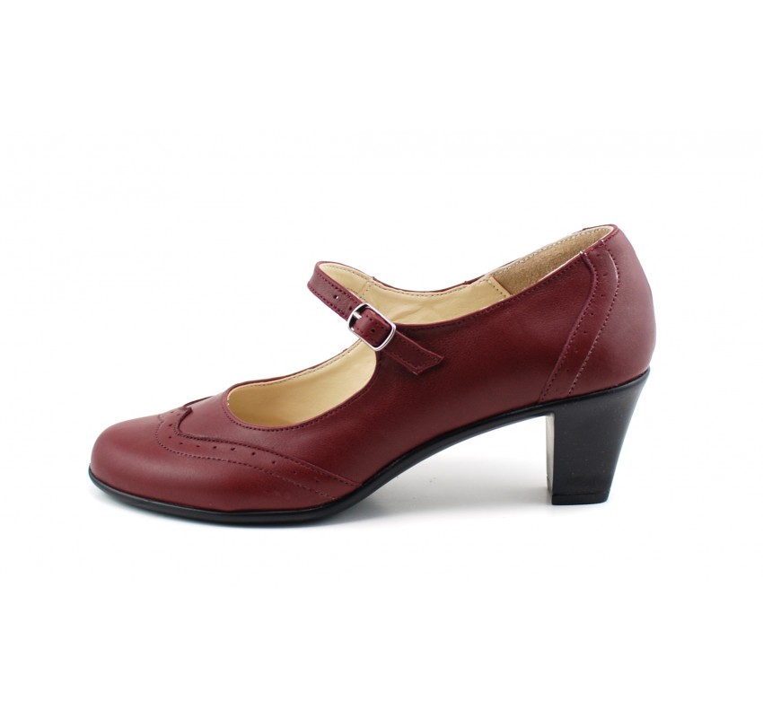 Oferta marimea 40 -Pantofi dama visinii, eleganti, din piele naturala - LP104VIS