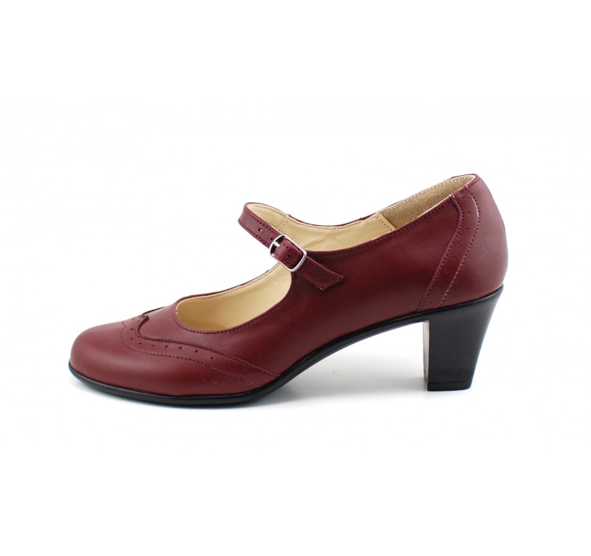 Oferta marimea 40 Pantofi dama visinii, eleganti, din piele naturala TOC 5cm - LP104VIS