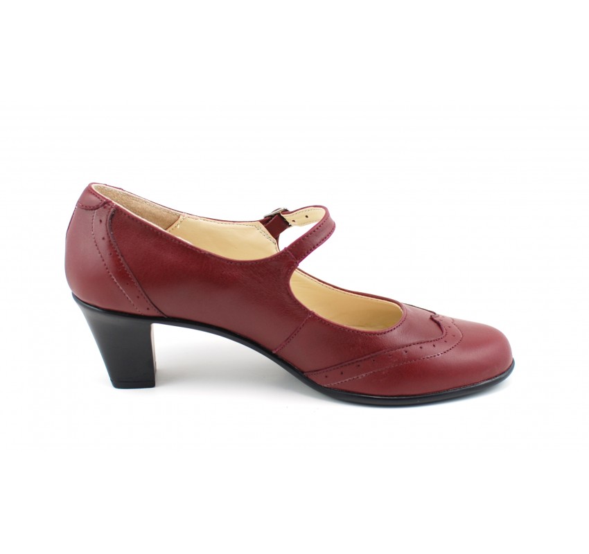 Oferta marimea 40 Pantofi dama visinii, eleganti, din piele naturala TOC 5cm - LP104VIS