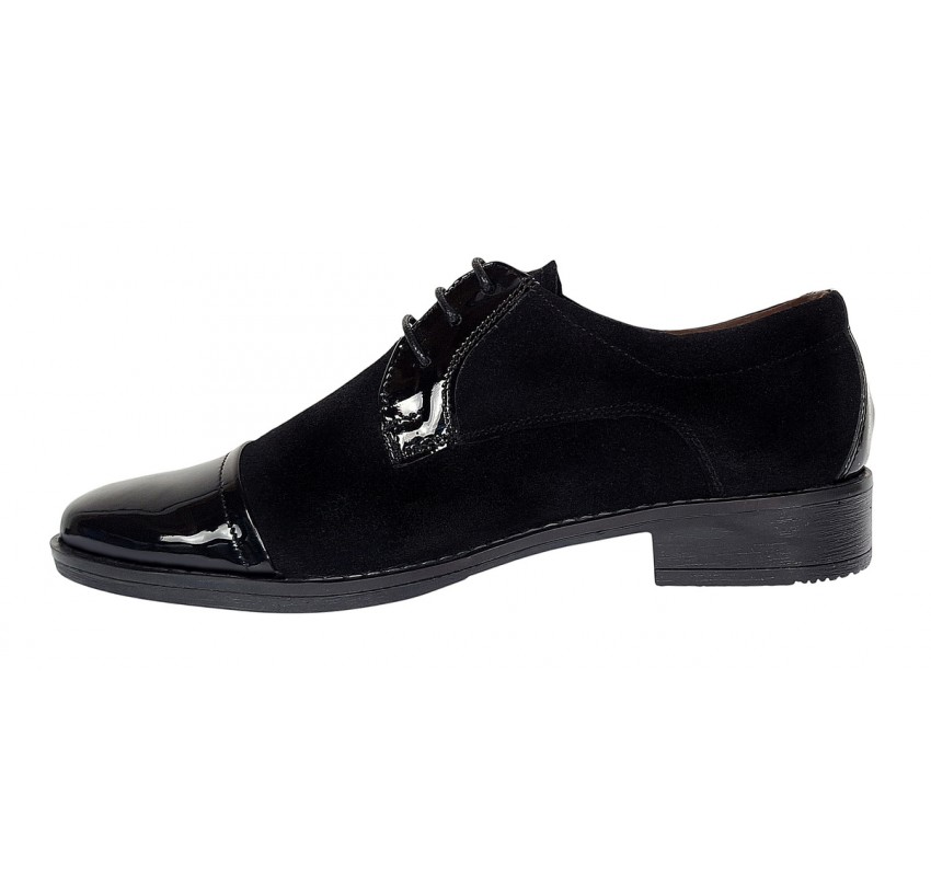 Oferta marimea 38, 39,40 - Pantofi dama casual din piele naturala intoarsa si lacuita - LP10NNLACVEL Oferta marimea 38, 39,40 - Pantofi dama casual din piele naturala intoarsa si lacuita - LP10NNLACVEL