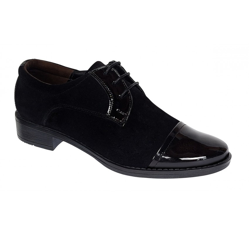 Oferta marimea 38, 39,40 - Pantofi dama casual din piele naturala intoarsa si lacuita - LP10NNLACVEL Oferta marimea 38, 39,40 - Pantofi dama casual din piele naturala intoarsa si lacuita - LP10NNLACVEL