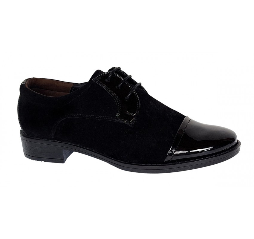 Oferta marimea 38, 39,40 - Pantofi dama casual din piele naturala intoarsa si lacuita - LP10NNLACVEL Oferta marimea 38, 39,40 - Pantofi dama casual din piele naturala intoarsa si lacuita - LP10NNLACVEL