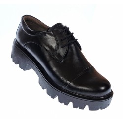 OFERTA marimea 40 - Pantofi dama casual din piele naturala, negri - LP11N