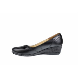 Oferta marimea 36, 37 -  Pantofi dama, piele naturala in combinatie cu piele lac, cu platforma - Made in Romania LP12N