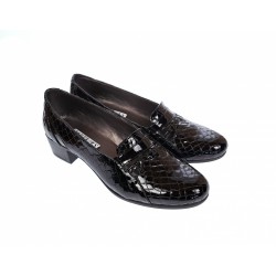 Marimea 41 Pantofi dama, din piele naturala, croco lac cu toc 3 cm LP18CRN