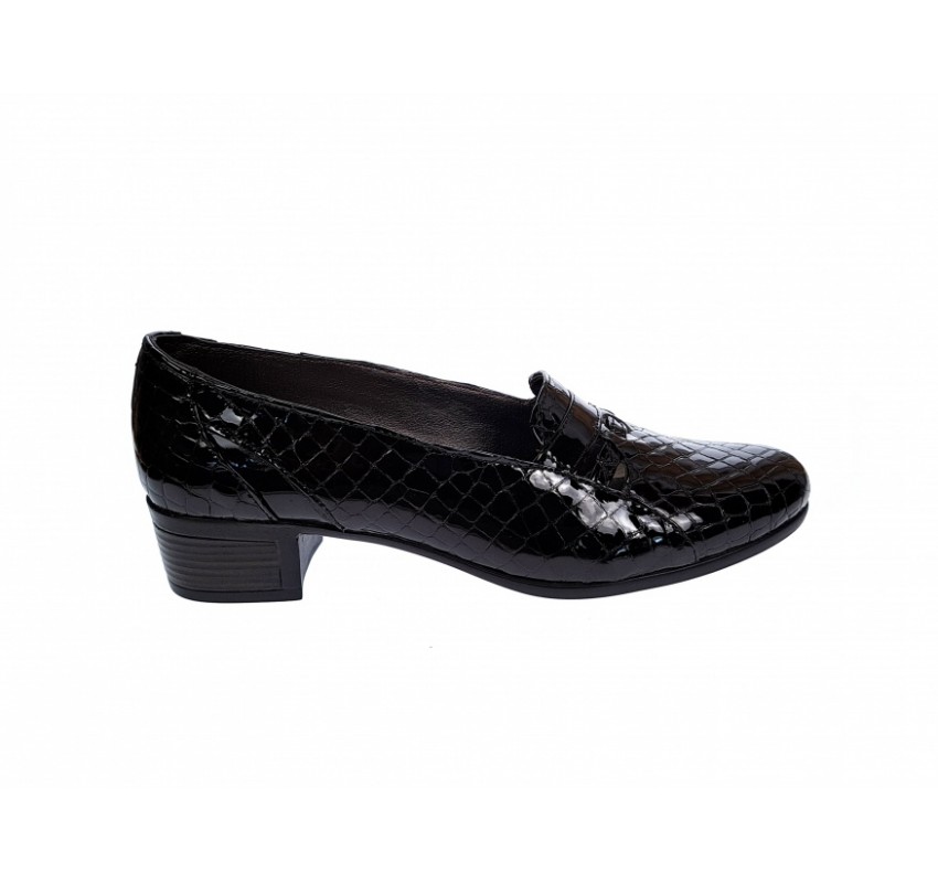 Marimea 41 Pantofi dama, din piele naturala, croco lac cu toc 3 cm LP18CRN