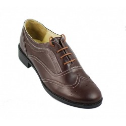Oferta marimea 37, 39 Pantofi dama maro casual din piele naturala - LP29M