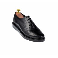 OFERTA marimea 37 - Pantofi dama, negri, casual, din piele naturala, talpi ortopedice -  LP29NORTO