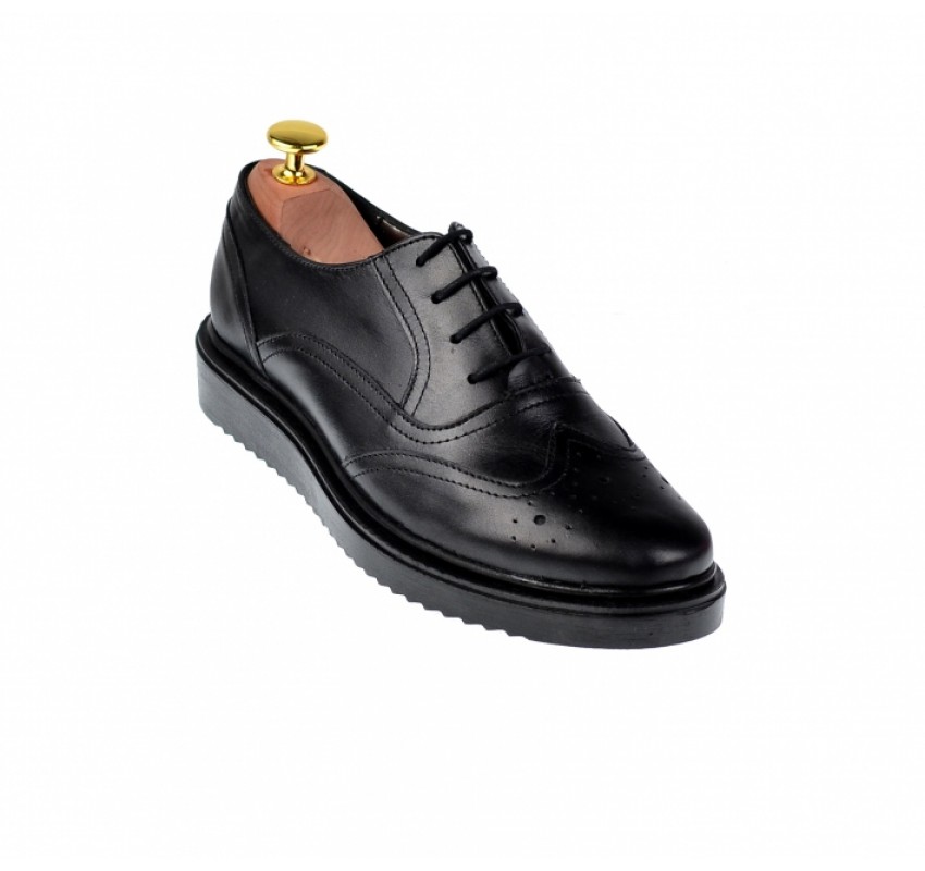 OFERTA marimea 37 - Pantofi dama, negri, casual, din piele naturala, talpi ortopedice -  LP29NORTO