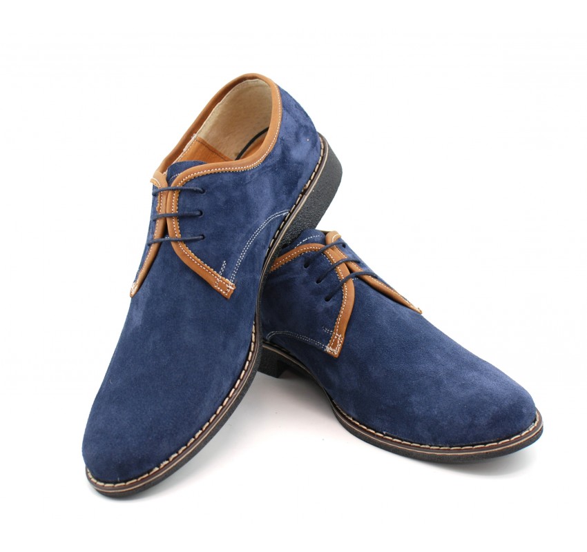 Oferta marimea 42, pantofi barbati casual, din piele naturala, culoare bleumarin LP34BLUE