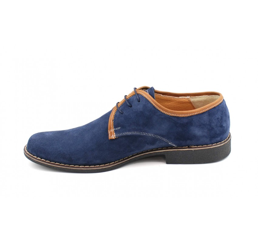 Oferta marimea 42, pantofi barbati casual, din piele naturala, culoare bleumarin LP34BLUE