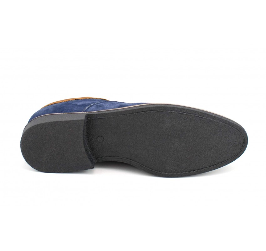 Oferta marimea 42, pantofi barbati casual, din piele naturala, culoare bleumarin LP34BLUE