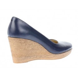 Oferta  marimea  37, 38,  40- Pantofi dama, casual, bleumarin, din piele naturala, cu platforma de 7 cm Mara - LP3550BL