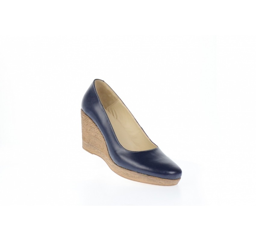 Oferta marimea 35 - Pantofi dama, casual, bleumarin, din piele naturala, cu platforma de 7 cm Mara - LP3550BL
