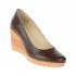 Oferta marimea 40 - Pantofi dama casual din piele naturala box , cu platforma de 7 cm - P3550M